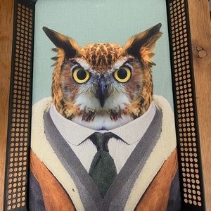 Hanging Owl Tray Wall Art